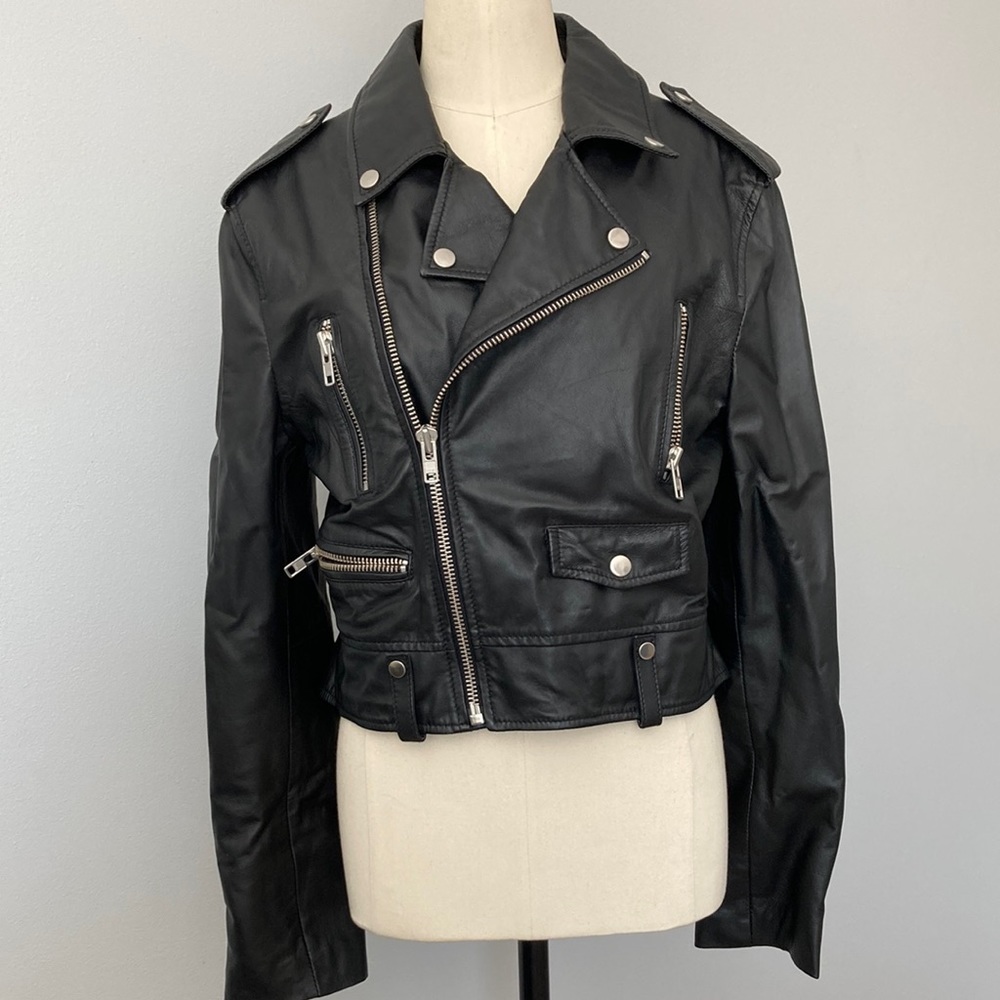 Moto jacket size large, black